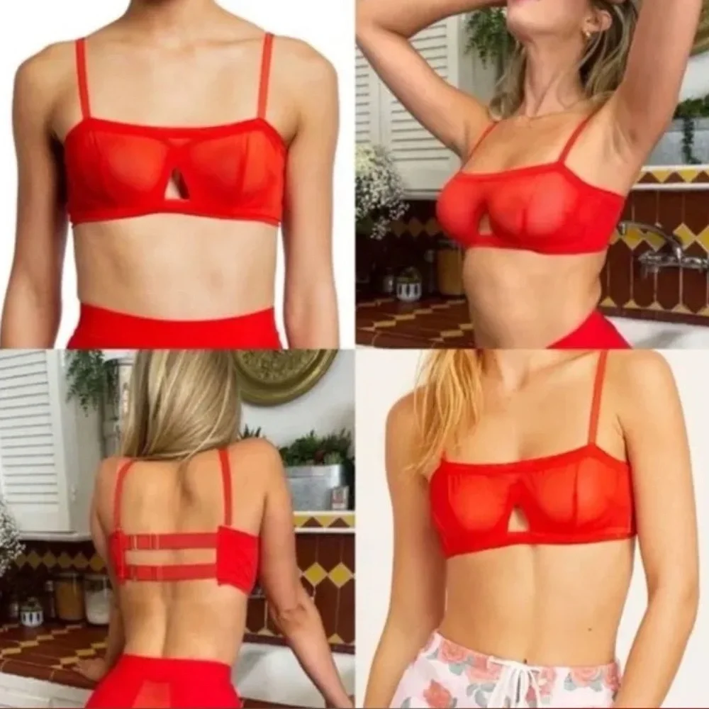 We Are HAH X Free People Mesh Underwire Bra Lingerie Size 30-38B